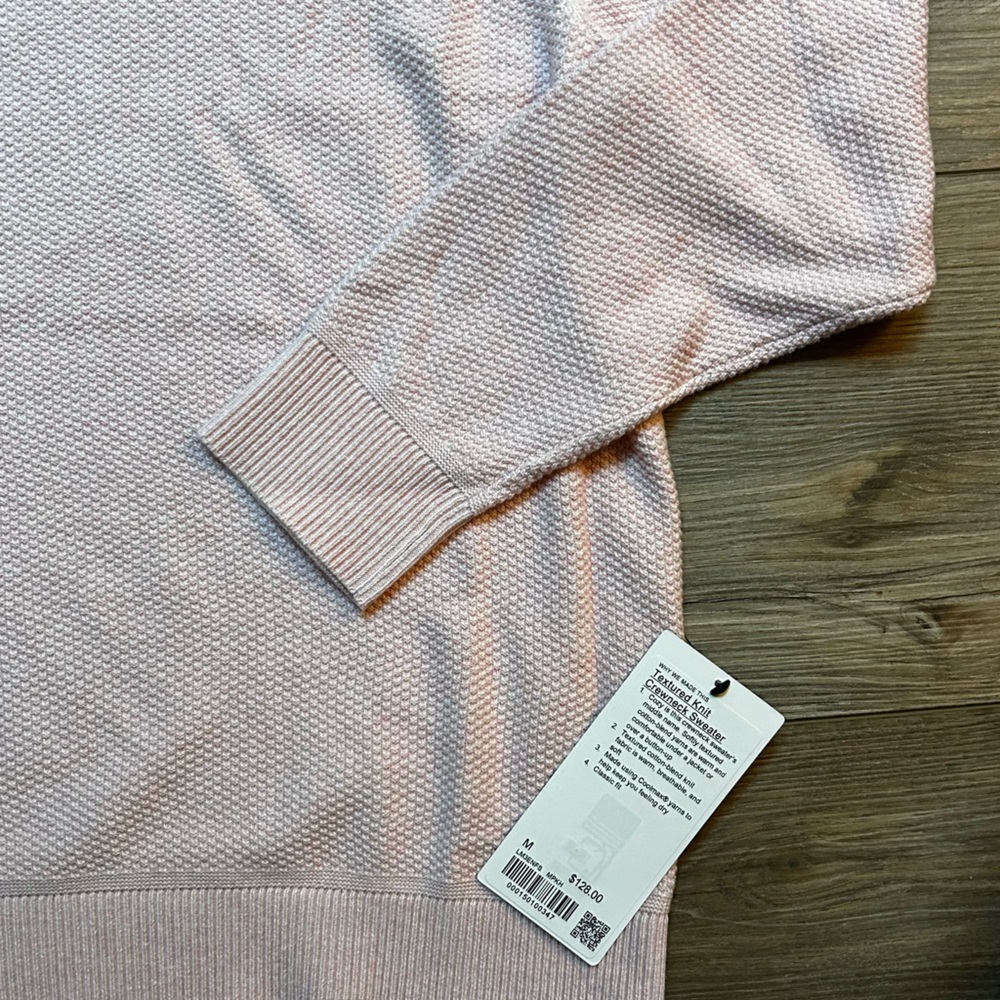 SOLD Lululemon | Textured Knit Crewneck Sweater in Light Pink (Medium) - Picture 7 of 16